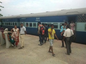 Stranded passengers at Talwandi railway station