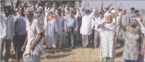 PROTEST AT INDO PAK BORDER FENCING BY FARMERS