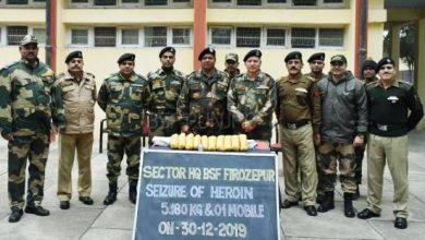 SEIZURE OF 10 PKTS OF CONTRABAND WEIGHT APPROX- 5.180 KGS SUSPECTED TO BE HEROIN BY BSF IN FEROZEPUR
