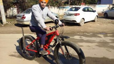 Ferozepur youth designed eye-catching cycle to  give message to reduce pollution in air