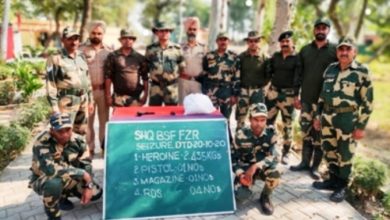 BSF seizes 2.435 kg worth Rs.12 cr heroin, arms and ammunition from near Indo-Pak Punjab border