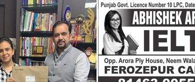 Aarushi - a student of Abhishek Arora IELTS Academy made Ferozepur proud by scoring 8.5 Bands in IELTS test