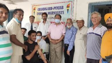 Visually impaired gets Covid Vaccine at Blind Home