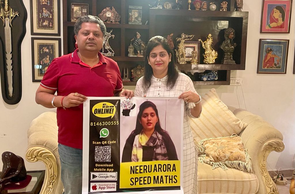 Neeru Arora Speed Maths online learning app launched by Anirudh Gupta CEO , DCM Group of Schools