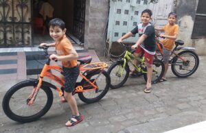 Ferozepur gets respite from scorching heat, kids seen enjoying cycling during rain