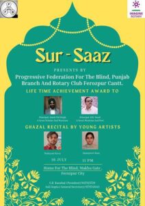 Progressive Federation for Blind, Punjab to hold ‘Sur-Saaz’ event on July 16 in Ferozepur