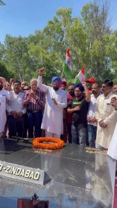 आजादी के 75वे महोत्सव को समर्पित सीनियर भाजपा नेता राणा गुरमीत सिंह सोढ़ी द्वारा हुसैनीवाला में शहीदों की समाधी पर माथा टेक कर श्रद्धा सुमन अर्पित किए