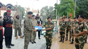 Sweets offered by BSF to Pak Rangers on 75th India's Independence Day celebrations
