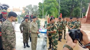 Sweets offered by BSF to Pak Rangers on 75th India's Independence Day celebrations