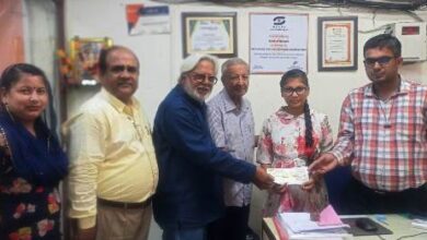 Charitable Society gives financial assistance to Nancy Rani 10th class Punjab Board topper