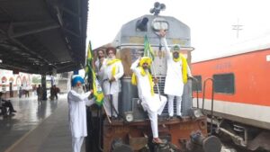 Farmers register protest on Centre’s value cut on wheat grains, blocked train at Ferozepur