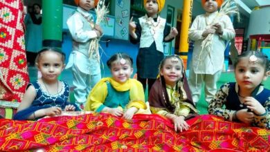 डीसीएम इंटरनैशनल में मनाया बैसाखी का त्यौहार, नन्ने-मुन्ने बच्चो ने डाला भांगडा