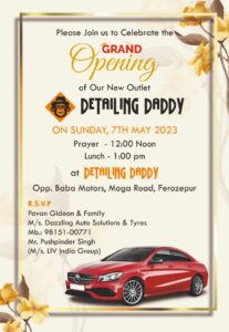 Detailing Daddy – a complete solutions for Autos and Tyres – opens in Ferozepur