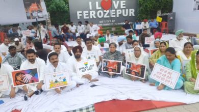 Protest against Manipur incident in Ferozepur