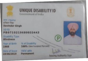 Visually Impaired advocate for Nationwide Validity of UDID Cards