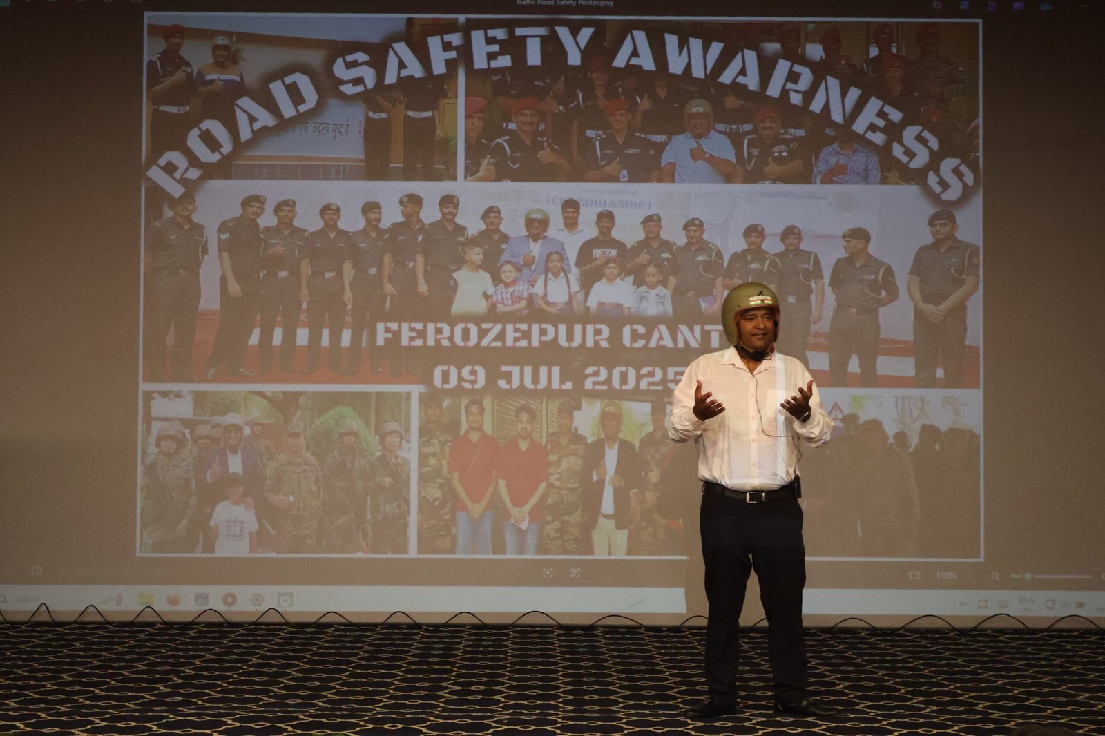 हेलमेट मैन ऑफ़ इंडिया" ने फिरोजपुर छावनी को दुर्घटना-मुक्त भविष्य के लिए प्रेरित किया हेलमेट मैन ऑफ़ इंडिया" ने फिरोजपुर छावनी को दुर्घटना-मुक्त भविष्य के लिए प्रेरित किया