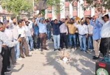 ਪੀ.ਐਸ.ਐਮ.ਯੂ ਯੂਨੀਅਨ, ਸੀ.ਪੀ.ਐੱਫ ਯੂਨੀਅਨ ਸਮੇਤ ਸਮੂਹ ਯੂਨੀਅਨ ਜੱਥੇਬੰਦੀਆਂ ਵੱਲੋਂ ਪੰਜਾਬ ਸਰਕਾਰ ਵੱਲੋਂ ਜਾਰੀ ਕੀਤੇ ਗਏ ਮੁਲਾਜ਼ਮ ਮਾਰੂ ਨੋਟੀਫਿਕੇਸ਼ਨਾਂ ਦੀਆਂ ਕਾਪੀਆਂ ਸਾੜ ਕੇ ਕੀਤਾ ਰੋਸ਼ ਪ੍ਰਦਰਸ਼ਨ 