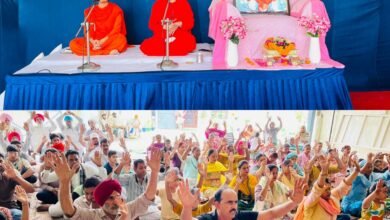 दिव्य ज्योति जागृति संस्थान के स्थानीय आश्रम में सप्ताहिक सत्संग कार्यक्रम का आयोजन किया