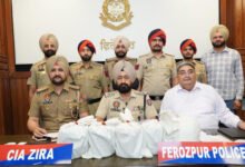 ਯੁੱਧ ਨਾਸ਼ੀਆਂ ਵਿਰੁੱਧ : ਫਿਰੋਜ਼ਪੁਰ ਵਿੱਚ 4 ਕਿਲੋ ਤੋਂ ਵੱਧ ਹੈਰੋਇਨ ਸਮੇਤ ਤਿੰਨ ਨੌਜਵਾਨ ਤਸਕਰਾਂ ਨੂੰ ਗ੍ਰਿਫ਼ਤਾਰ